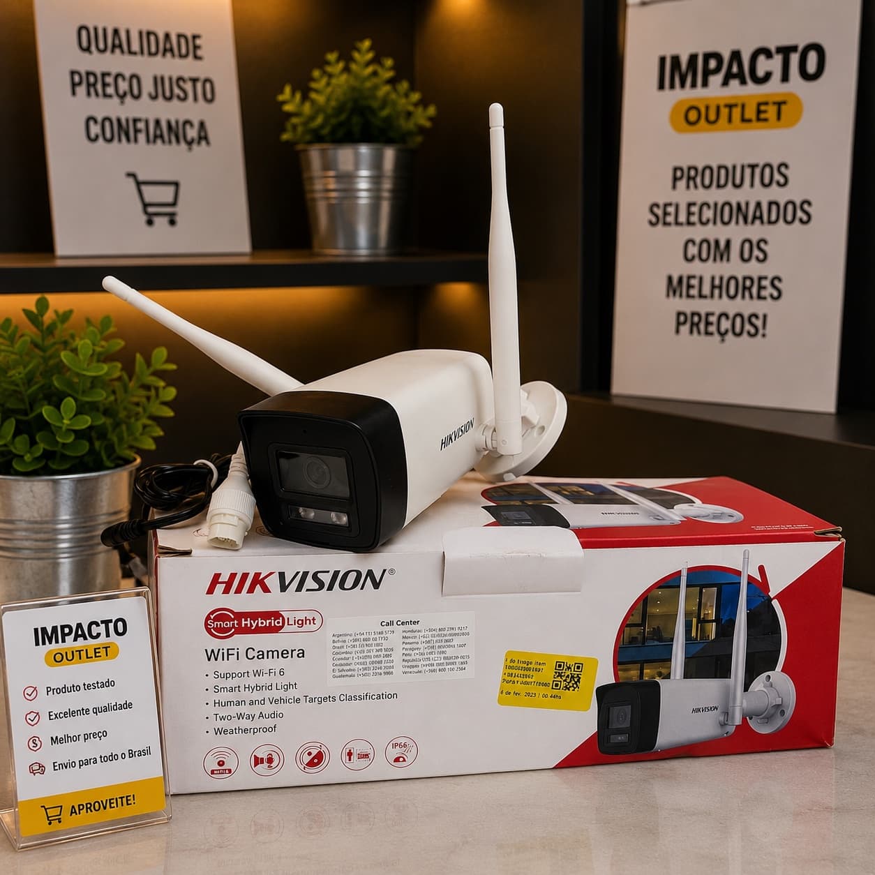 Câmera de Segurança Wi-Fi Hikvision Smart Hybrid Light – Proteção Inteligente para Sua Casa ou Empresa! - 1