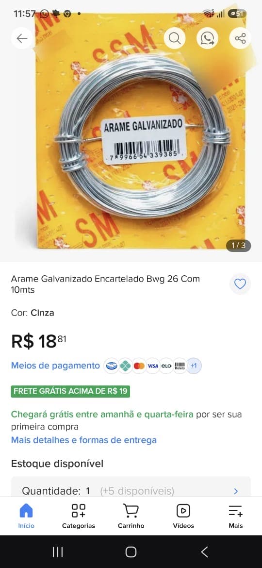 Arame galvanizado - 1