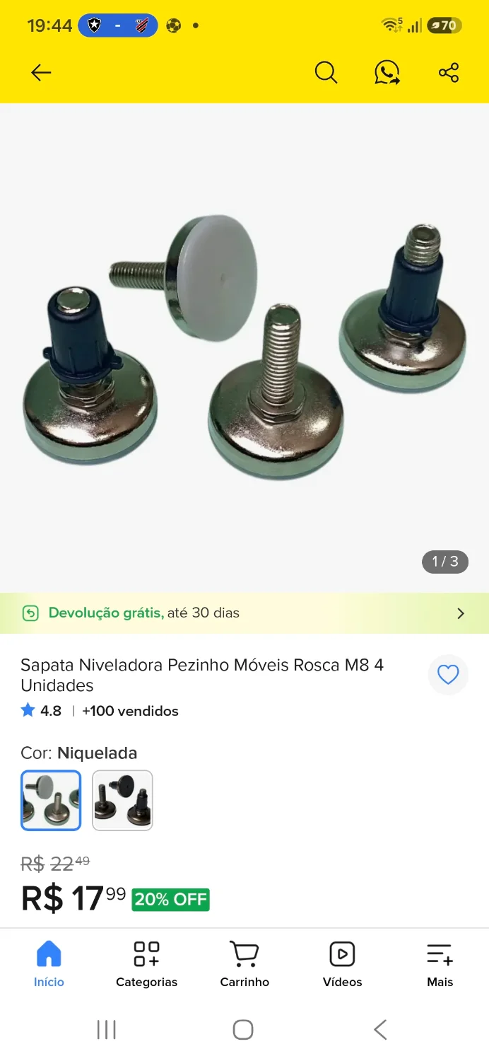 4 sapatas niveladora para móveis - 1