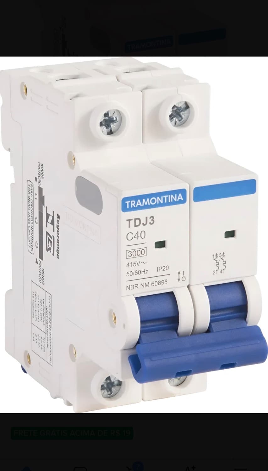 Disjuntor Bipolar Tramontina 40A - 1