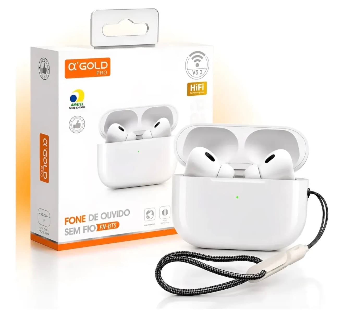 Fone Sem Fio A'gold Bluetooth Bt5 Anti Ruido Premium Cor Bra - 1