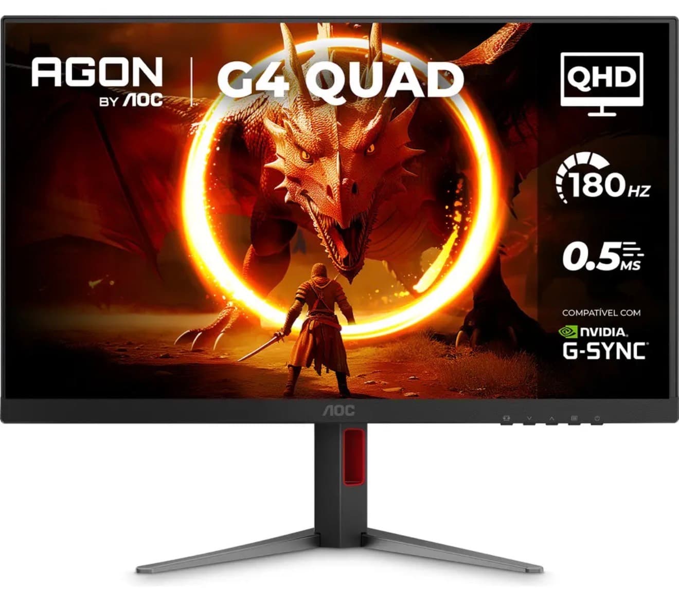 Monitor Gamer AOC AGON QUAD 27" QHD 180Hz 0.5ms IPS HDR10 Base Ajustável Q27G4F - 1
