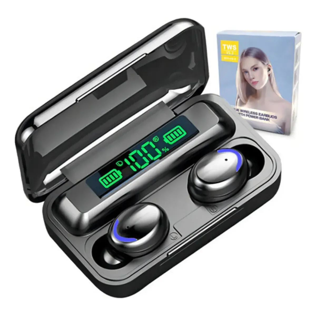 Fone Bluetooth À Prova D'água Fones Com Microfone e Powerbank - 1